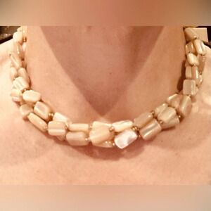 Vintage stone bead necklace choker adjustable up to 16”. Great used condition